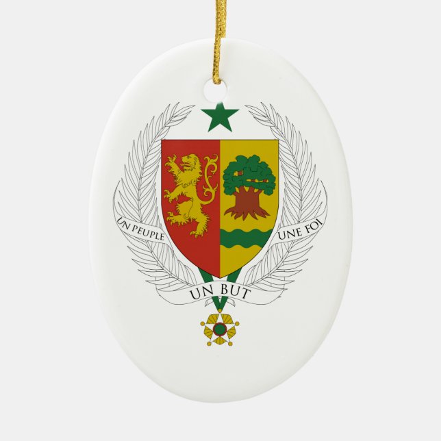 Senegal Coat of Arms Ceramic Ornament (Front)