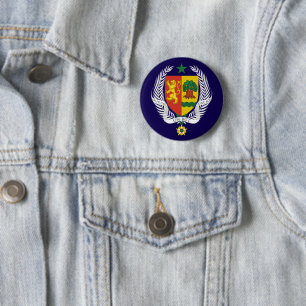 Senegal country coat arms symbol emblem flag 2 inch round button