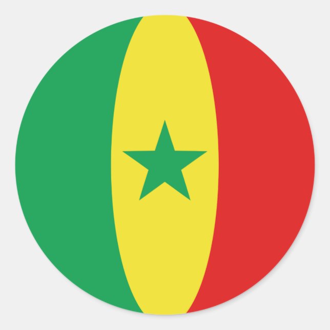 Senegal Fisheye Flag Sticker (Front)