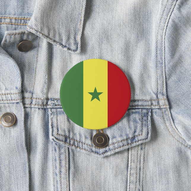 Senegal flag 3 inch round button (In Situ)
