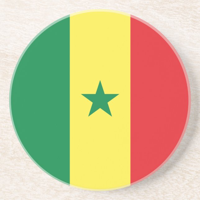 Senegal Flag Coaster (Front)