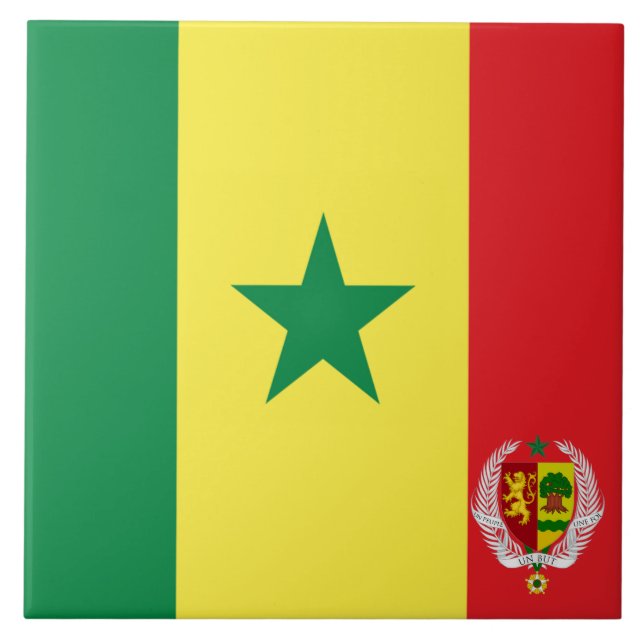 Senegal flag-emblem tile (Front)