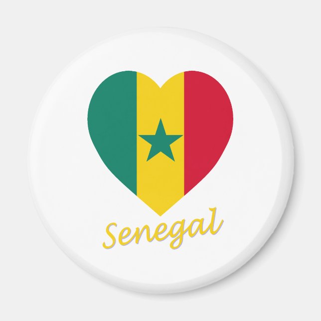 Senegal Flag Heart Magnet (Front)