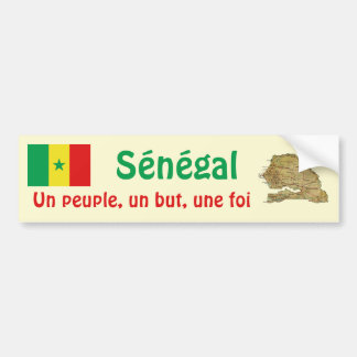 Senegal Flag + Map Bumper Sticker