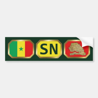 Senegal Flag Map Code Bumper Sticker