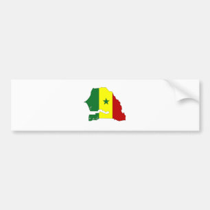 Senegal Flag Map full size Bumper Sticker