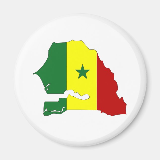 Senegal Flag Map full size Magnet (Front)