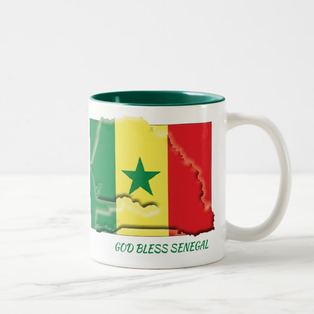SENEGAL FLAG MAP Scripture Customized Two-Tone Coffee Mug (Right)