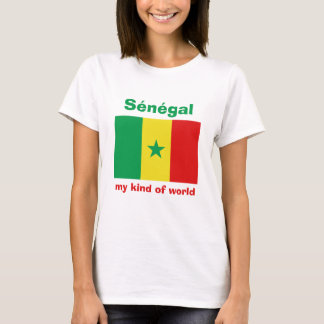 Senegal Flag + Map + Text T-Shirt