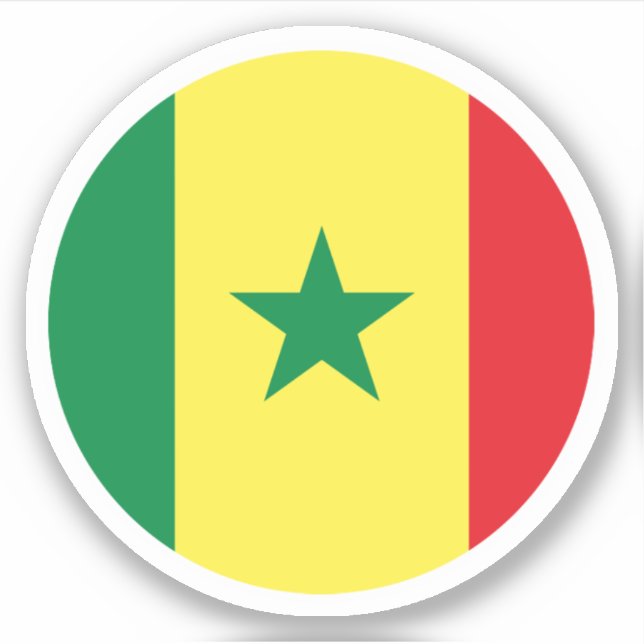 Senegal Flag Round Sticker (Front)