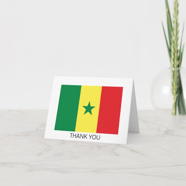Senegal Flag Thank You Card (Front)