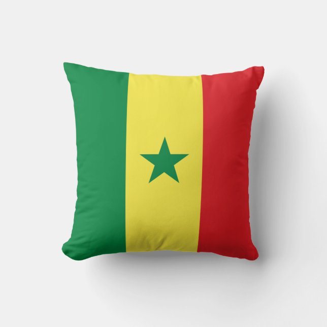 Senegal Flag Throw Pillow (Front)