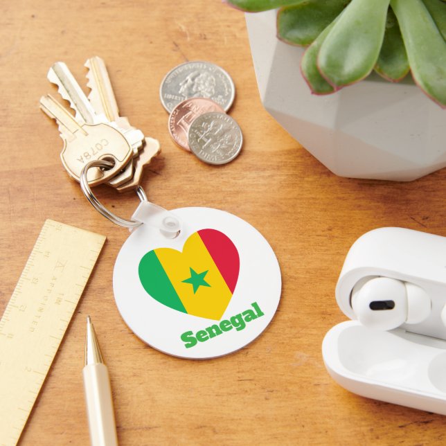 Senegal Heart Flag Keychain (Desk)