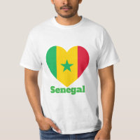 Senegal Heart Flag T-Shirt