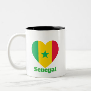 Senegal Heart Flag Two-Tone Coffee Mug