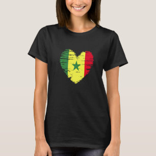 Senegal Heart Senegalese Flag Senegalese Pride T-Shirt