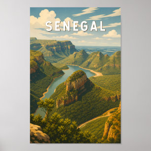 Senegal Illustration Travel Art Vintage Poster