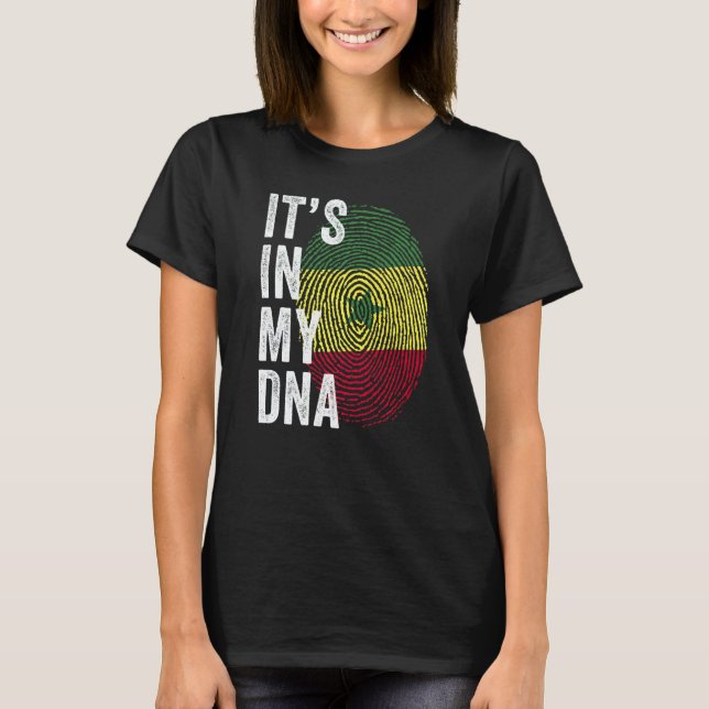 Senegal It's In My DNA Cute Senegalese Fingerprint T-Shirt (Front)
