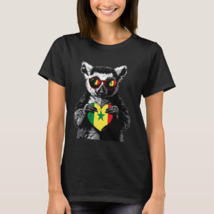 Senegal Lemur Heart Senegalese Flag Senegalese Pri T-Shirt