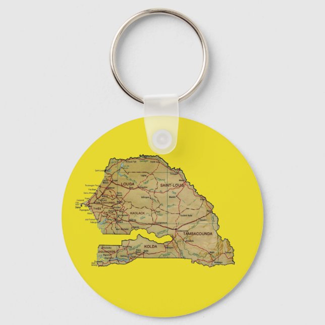 Senegal Map Keychain (Front)