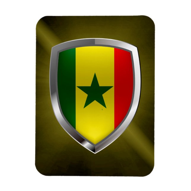 Senegal Metallic Emblem Magnet (Vertical)