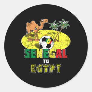 Senegal National Soccer Team To Egypt Retro Classic Round Sticker