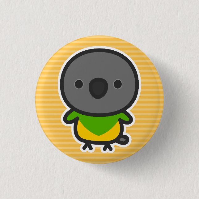 Senegal parrot 1 inch round button (Front)