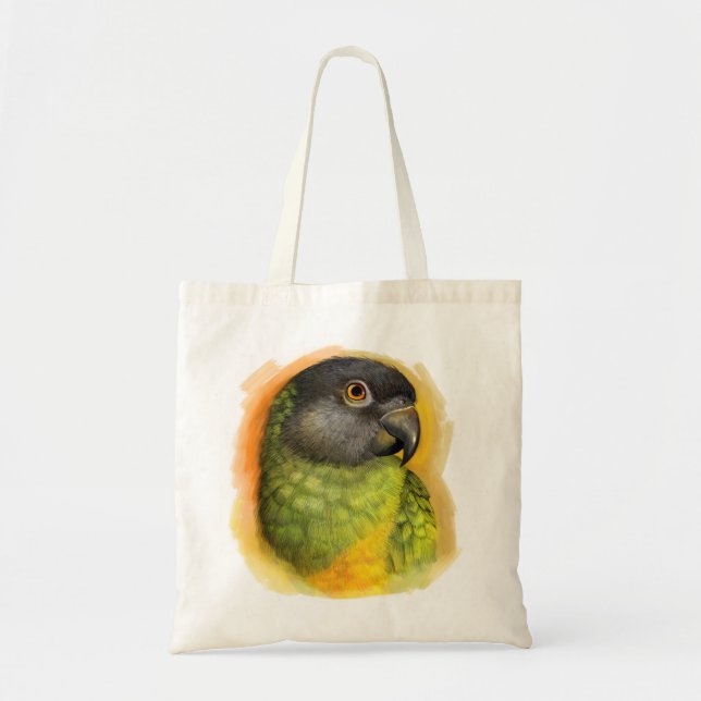 Senegal parrot realistic painting tote bag (Front)