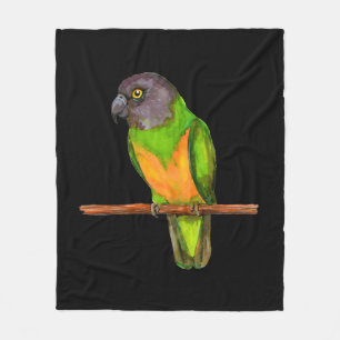 Senegal parrot watercolor fleece blanket