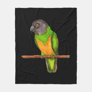 Senegal parrot watercolor fleece blanket