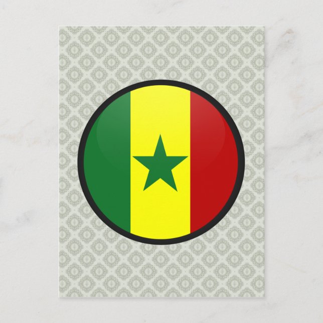 Senegal quality Flag Circle Postcard (Front)