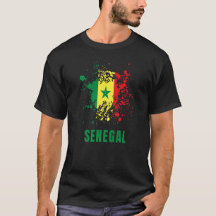 Senegal Retro Vintage Watercolors Sport Senegalese T-Shirt