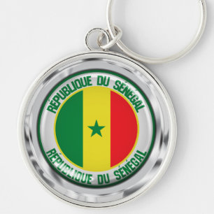 Senegal Round Emblem Keychain