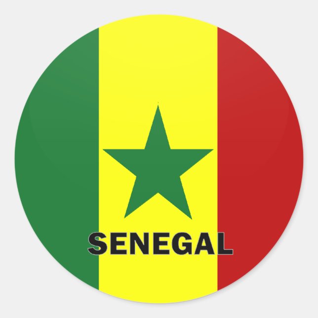 Senegal Roundel quality Flag Classic Round Sticker (Front)