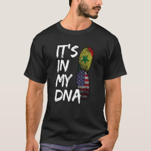 Senegal Senegalese America American Flag Hand Mixe T-Shirt