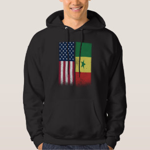 Senegal Senegalese American Flags Proud USA Senega Hoodie