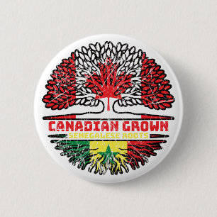Senegal Senegalese Canadian Canada Tree Roots Flag 2 Inch Round Button