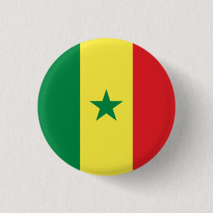 Senegal (Senegalese) Flag 1 Inch Round Button