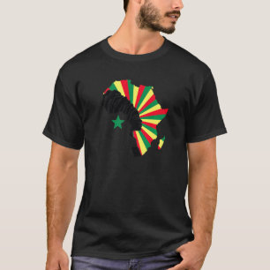 Senegal Senegalese Flag Africa Map Heritage Black  T-Shirt