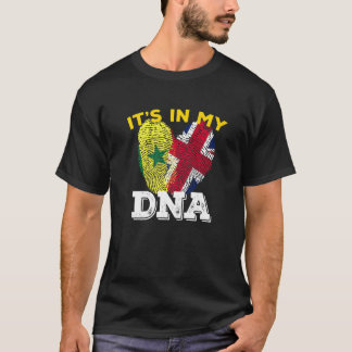 Senegal Senegalese Uk England Flag Hand Mixed Dna T-Shirt