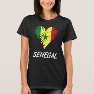 Senegal Senegalese West Africa Proud Heart Love Fl T-Shirt