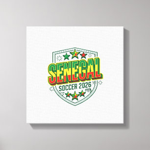 Senegal Soccer 2026 Soccer Bold Country Typography Canvas Print