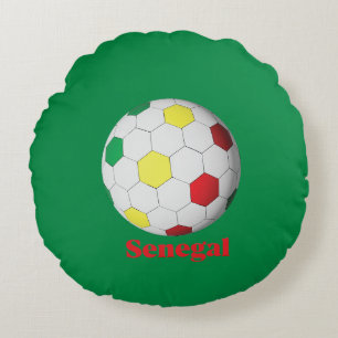 Senegal Soccer Round Pillow