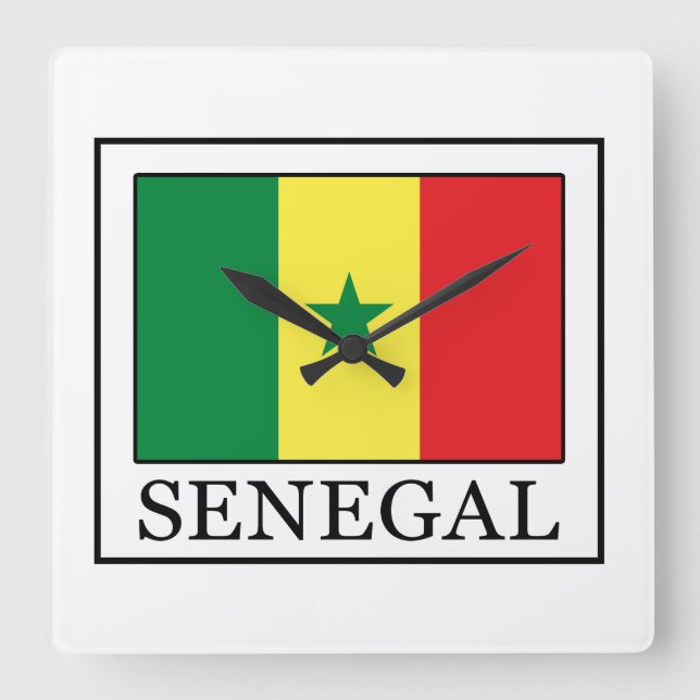 Senegal Square Wall Clock (Front)