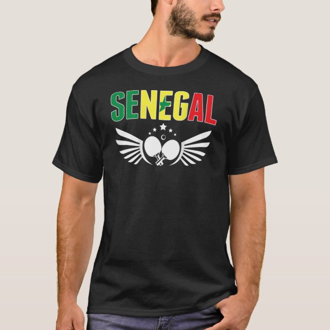 Senegal Table Tennis   Support Senegalese Ping Pon T-Shirt (Front)