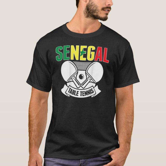 Senegal Table Tennis  Support Senegalese Ping Pong T-Shirt (Front)