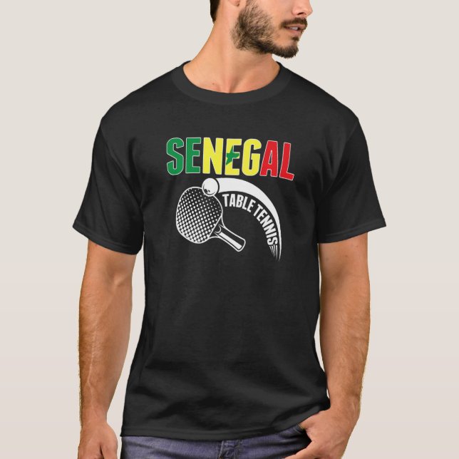 Senegal Table Tennis  Support Senegalese Ping Pong T-Shirt (Front)