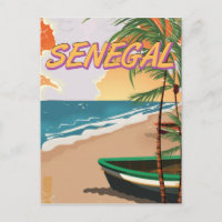 Senegal vintage beach poster