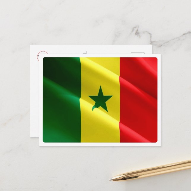 Senegal - Waving Flag - Postcard (Front/Back In Situ)