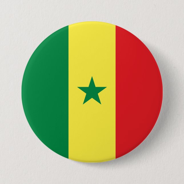 Senegalese Flag 3 Inch Round Button (Front)